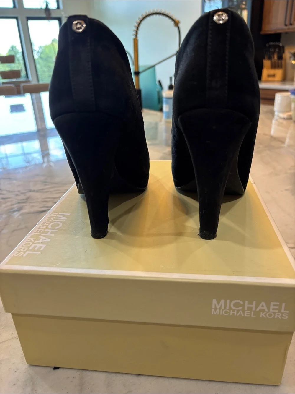 Michael Kors Black Suede Pointed V-Cut Booties